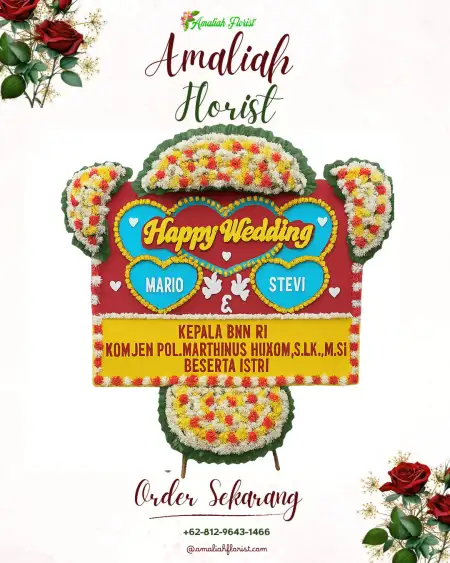 Papan Bunga Pernikahan Suka Tangai